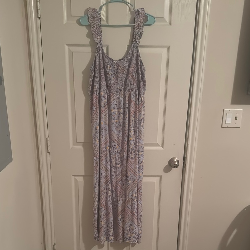 Floral Maxi Dress in Purple and Pink